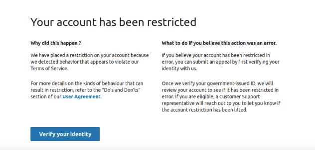 account restricted