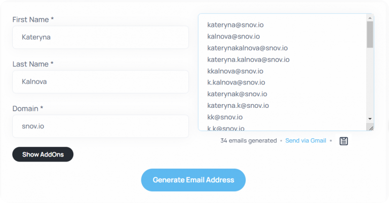 Free Email Permutator від Salesblink