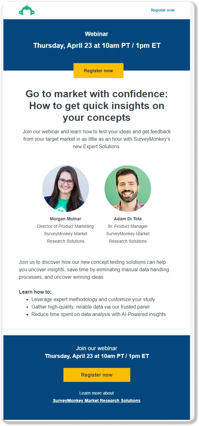 Event invitation email example_Snov.io