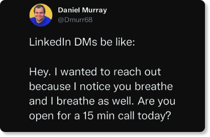 LinkedIn DMs joke