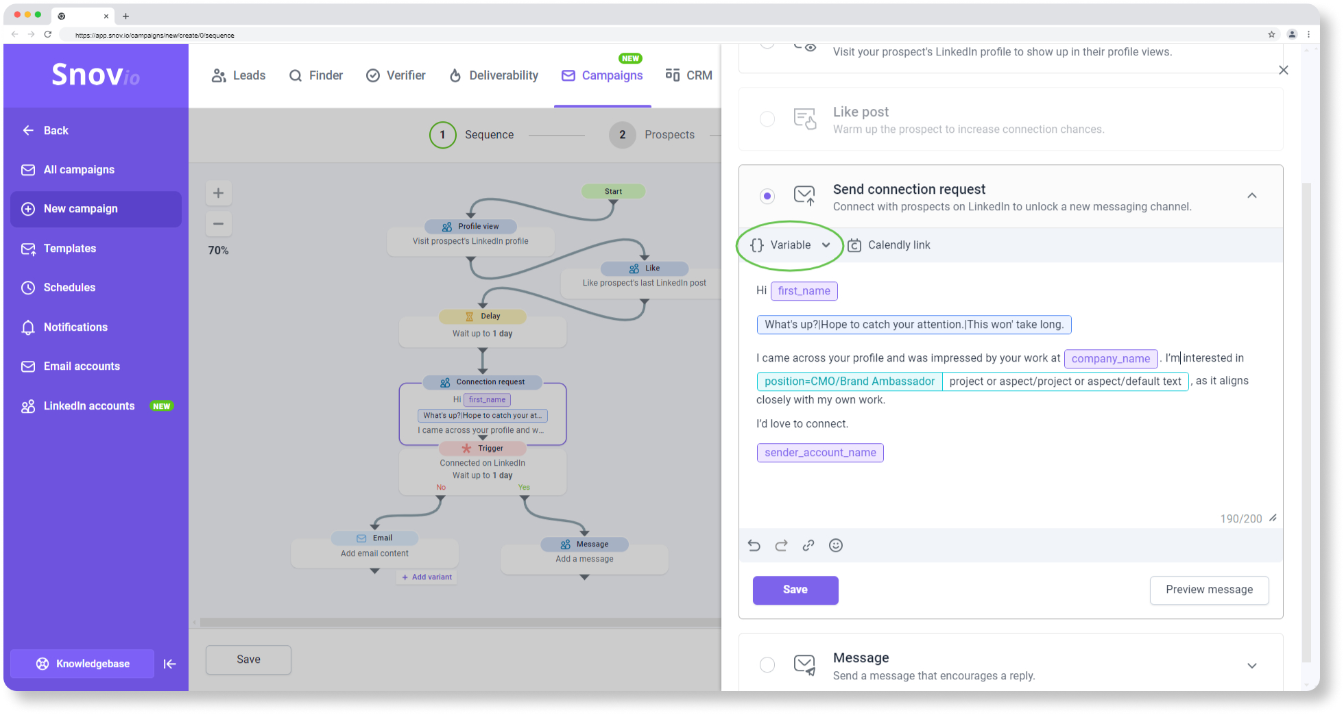 Snov.io LinkedIn Automation Tool