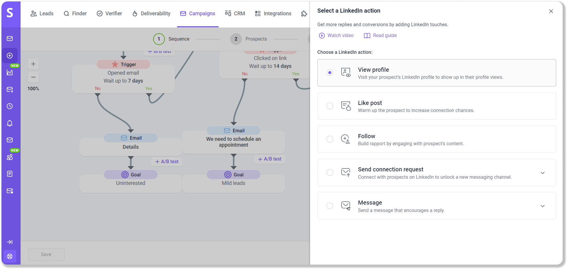 Snov.io email drip campaign LinkedIn Automation