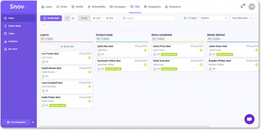 9 Best Sales Mapping Software Tools - Snov.io CRM 1024x510 