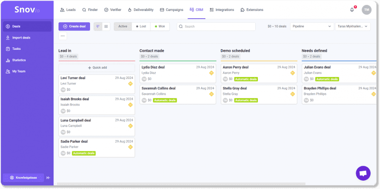 9 Best Sales Mapping Software Tools - Snov.io CRM 768x383 