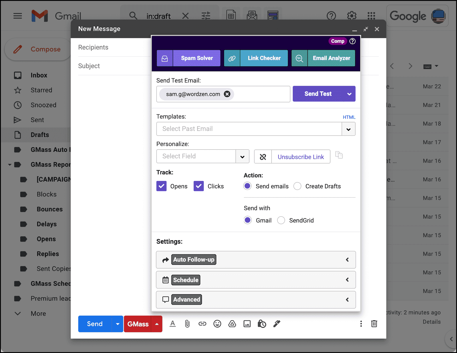 gmass cold email tool
