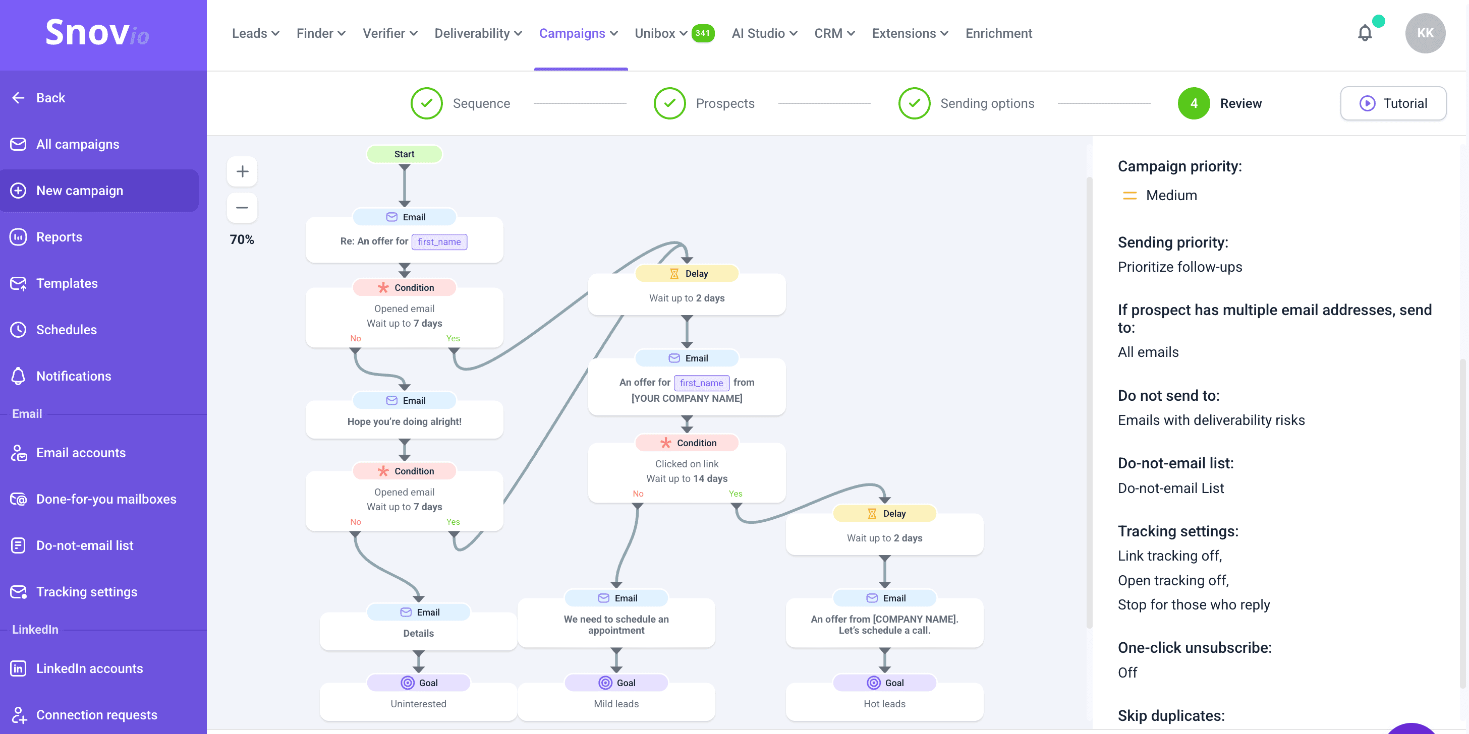 snov.io cold email software