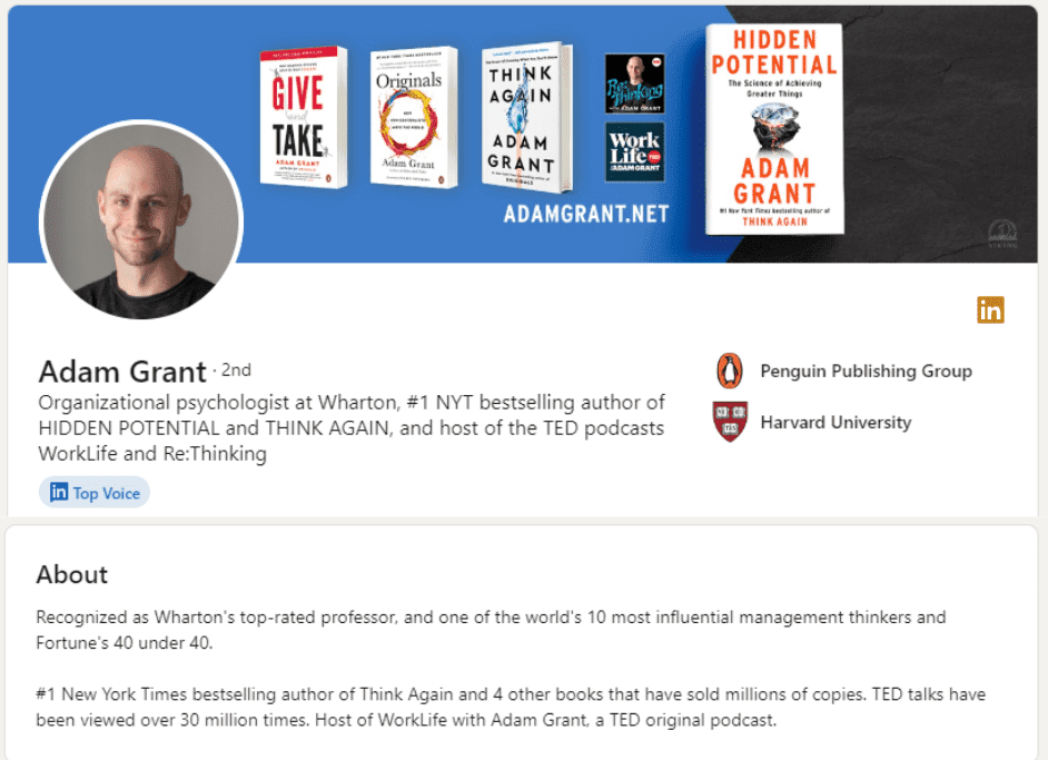 Ejemplo de Extracto de LinkedIn