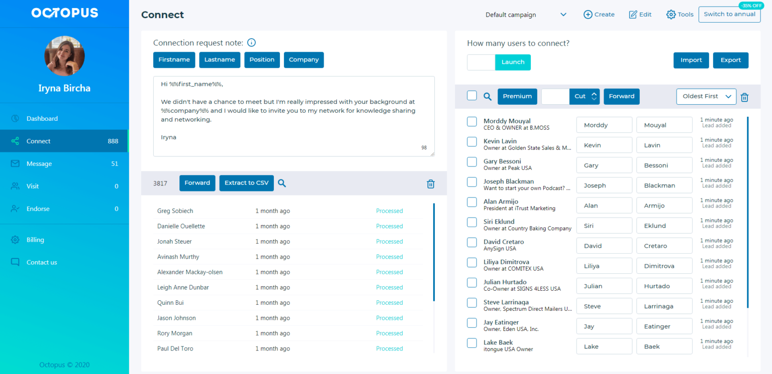 Octopus CRM for LinkedIn