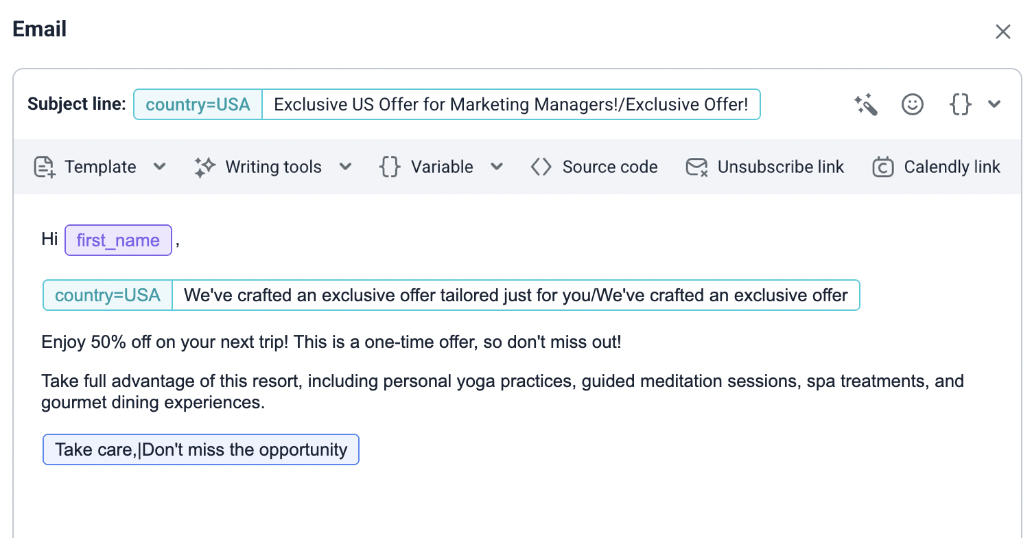 Persona-driven Email Builder