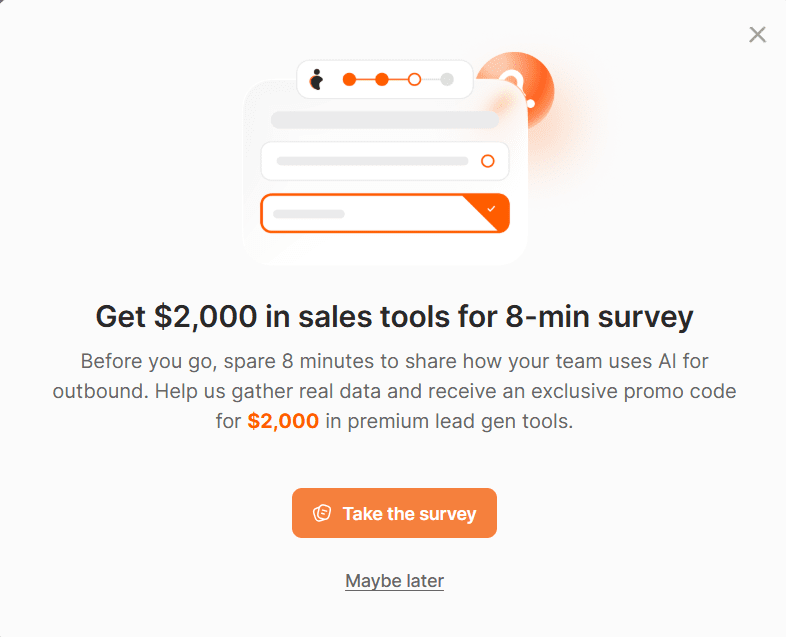 Lead magnet example from the Snov.io customer - survey - current variant by Belkins