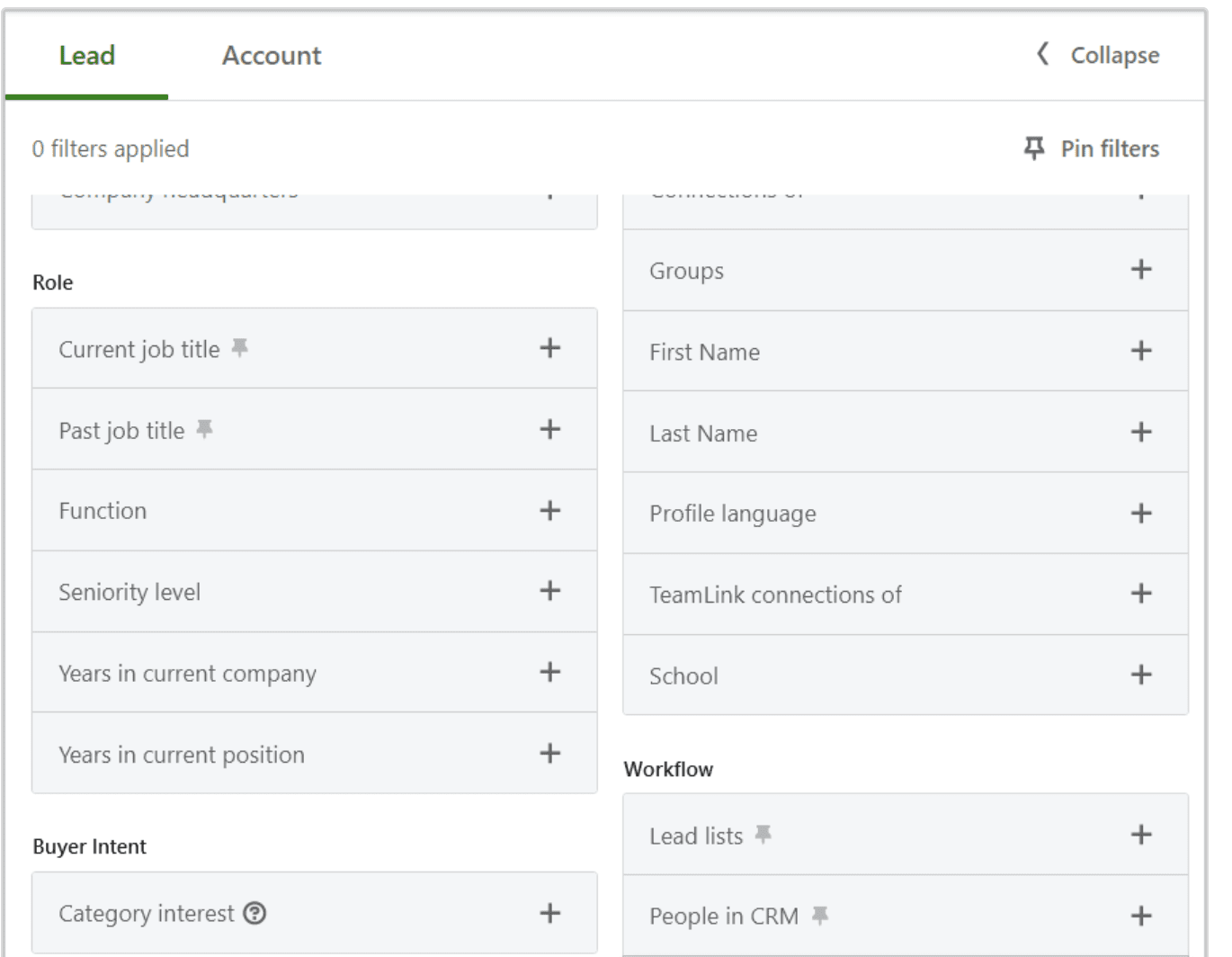 LinkedIn Sales Navigator Leads search
