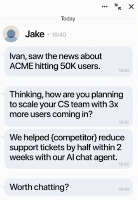 personalized linkedin message example