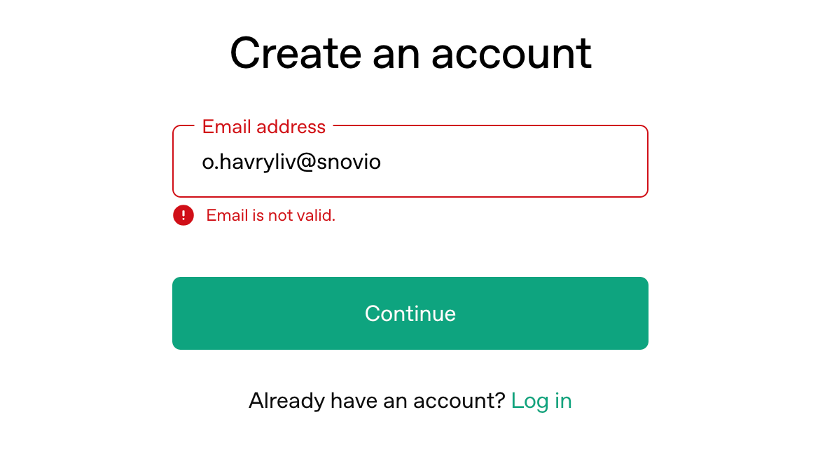 email validation at sign-up