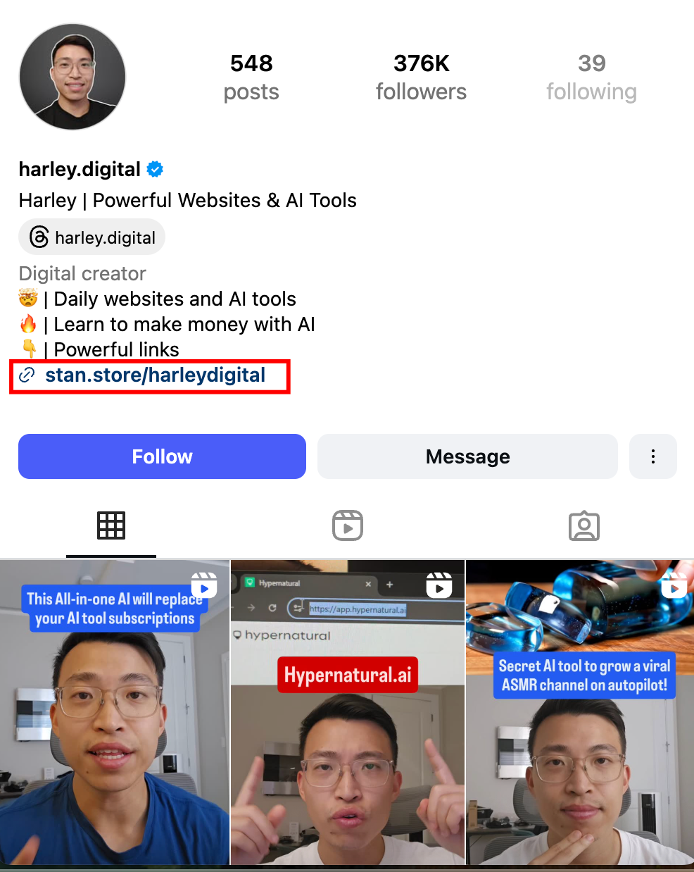how to find an email from Instagram linked to a website