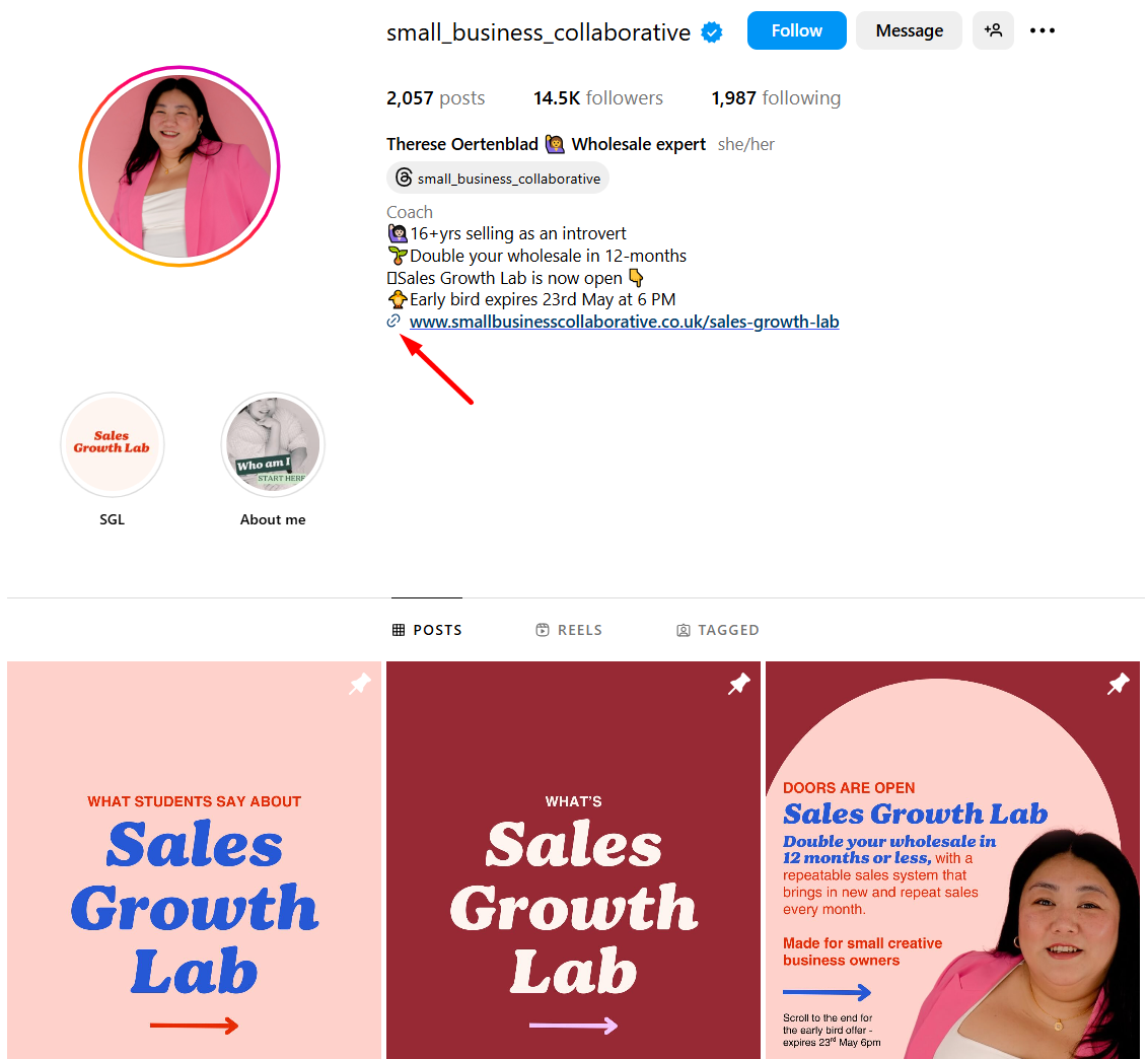 how to find email from Instagram account through linked websites example