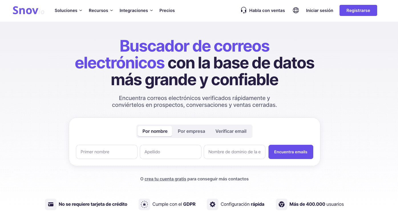 Buscador de correo electrónico de Snov.io