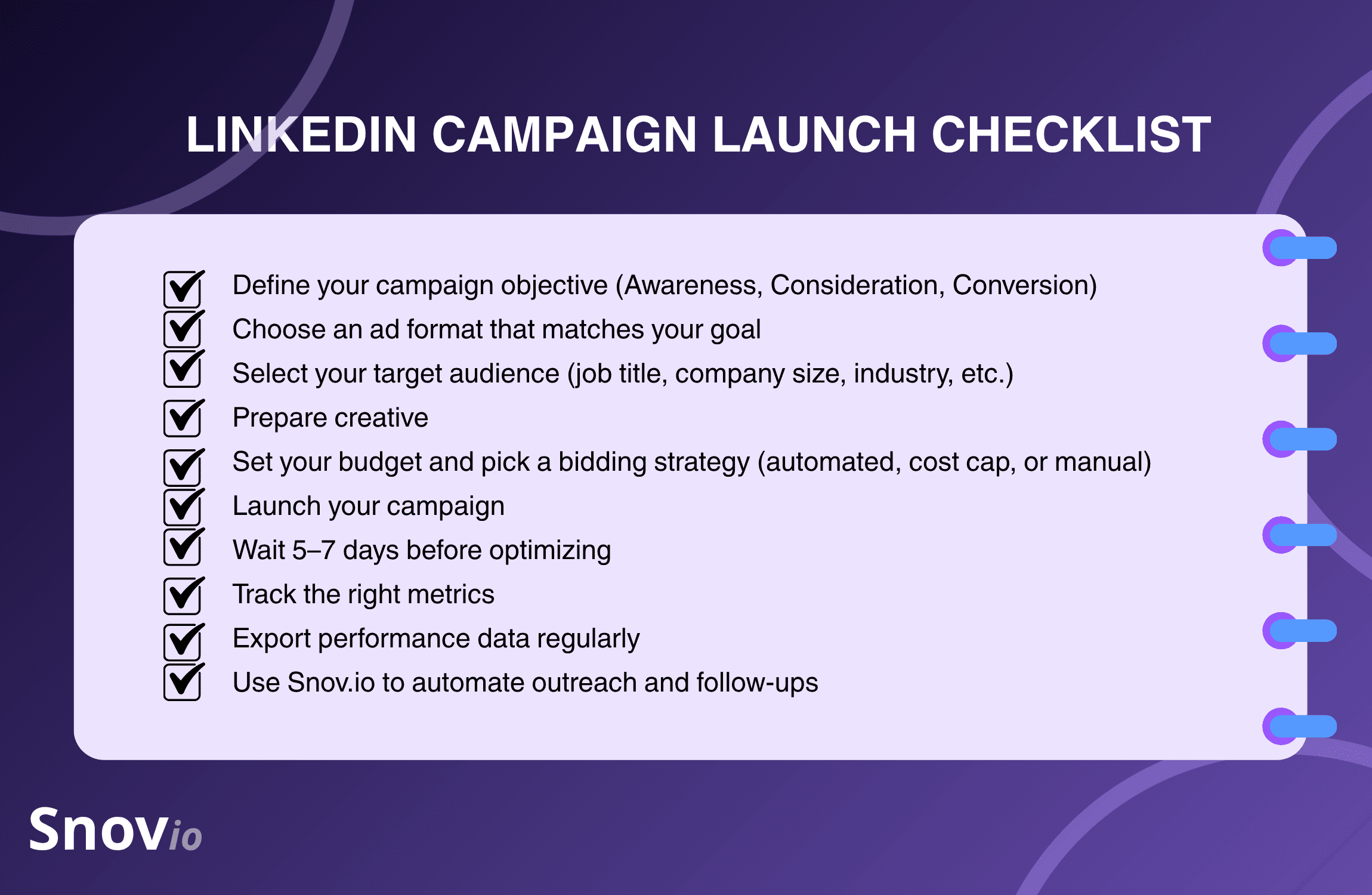 linkedin campaign launch checklist