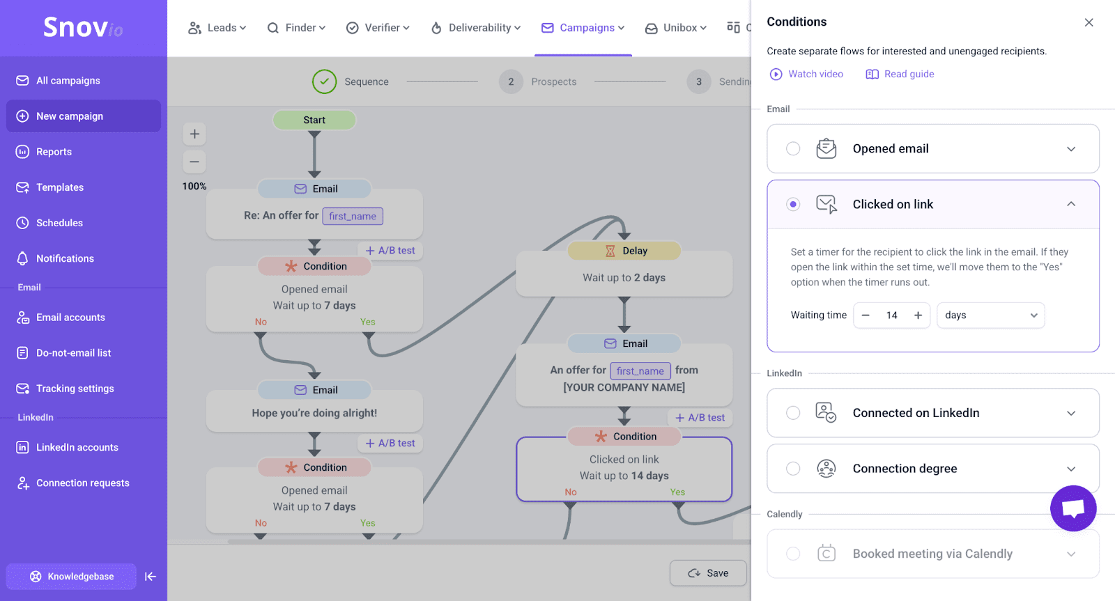 snov.io email campaigns