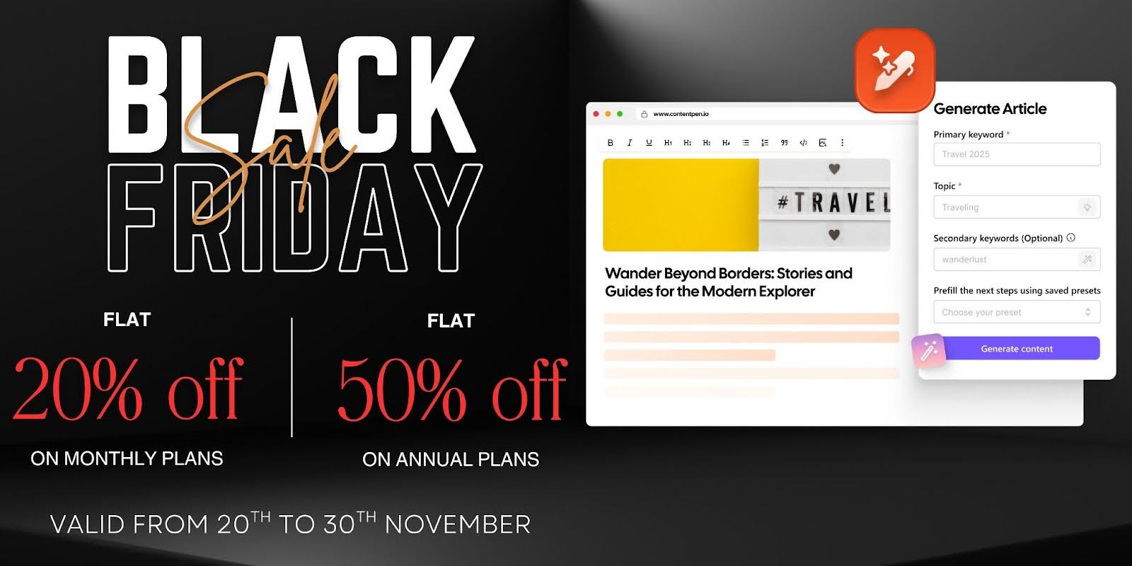 saas black friday deals by Contentpen.ai