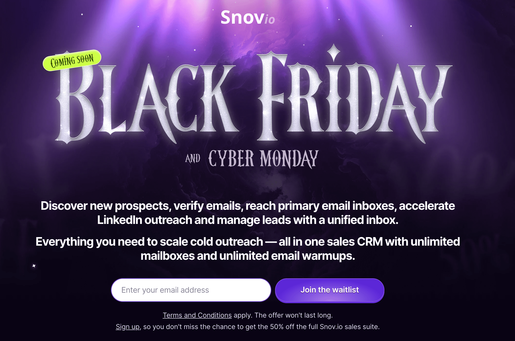 saas black friday deal by Snov.io