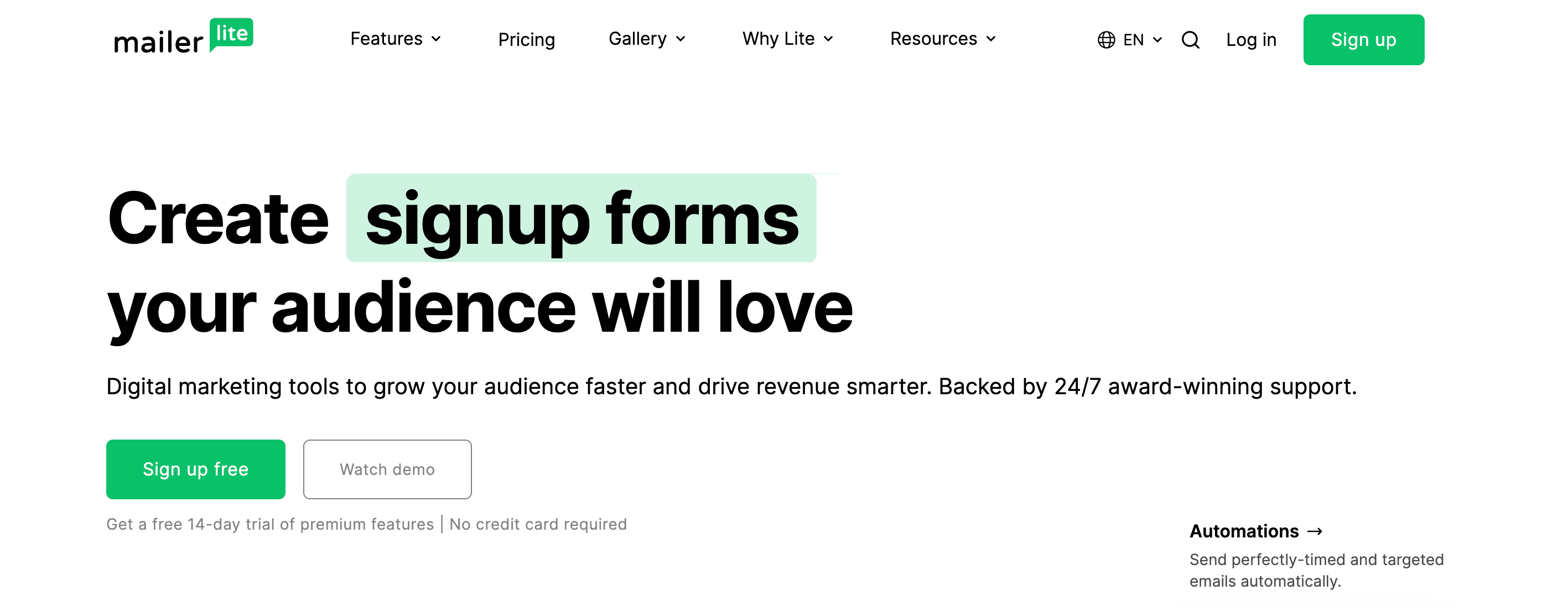 saas black friday deal by mailerlite