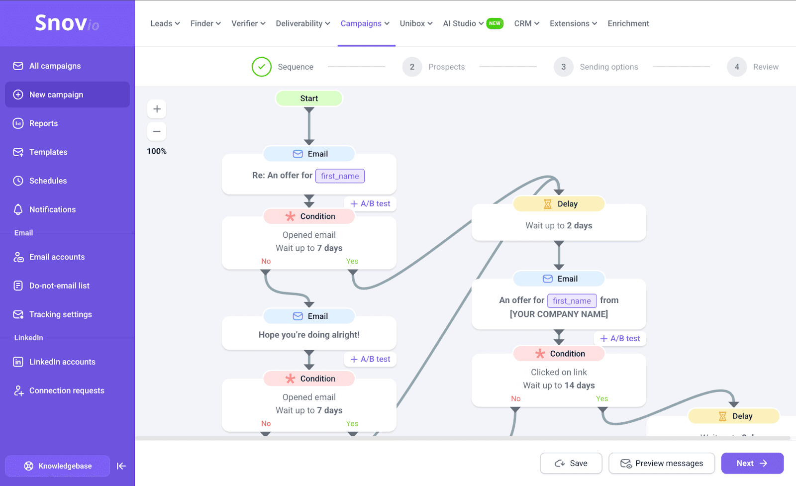 Snov.io features are the best Lemlist alternatives