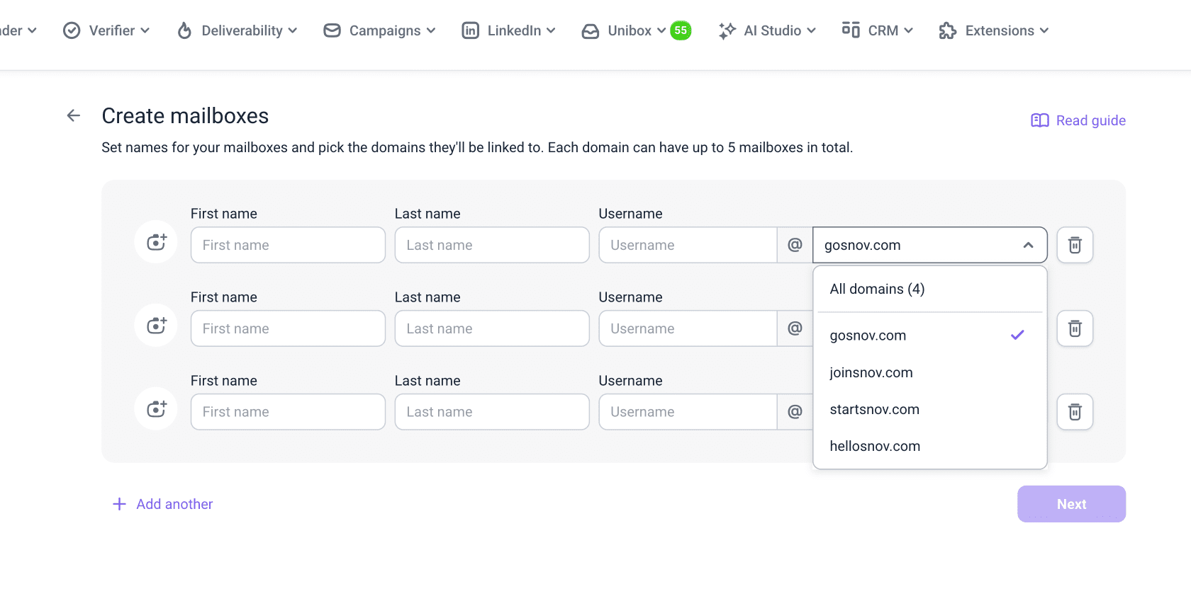 DFY Google mailboxes