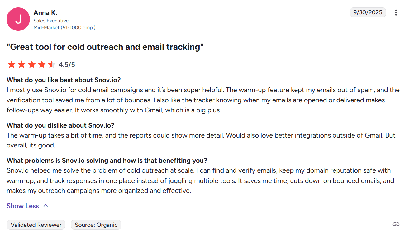 snov.io cold email tool review