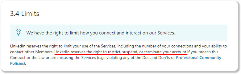 Condiciones de uso de LinkedIn