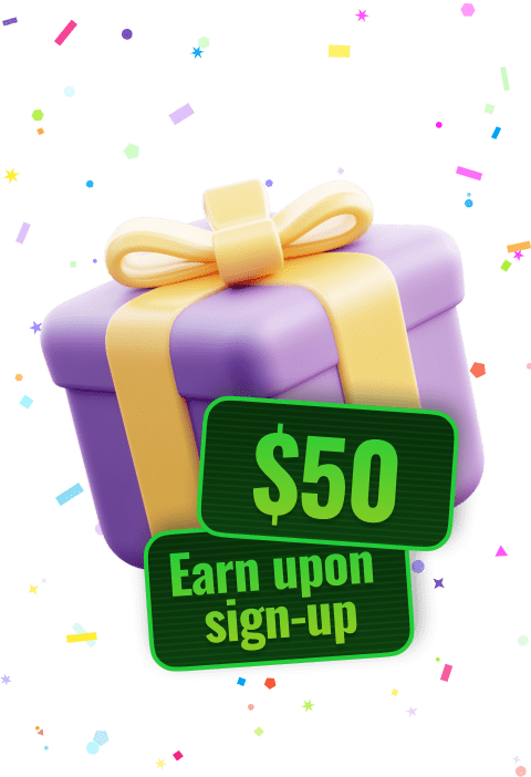 Cadastrese e ganhe $50!