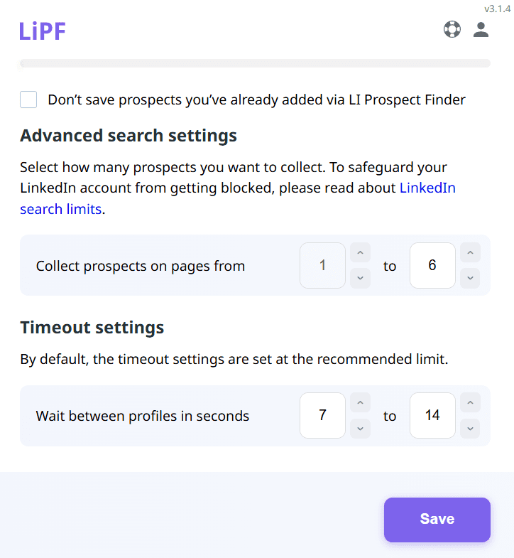 Configuración del localizador de correos electrónicos de LinkedIn
