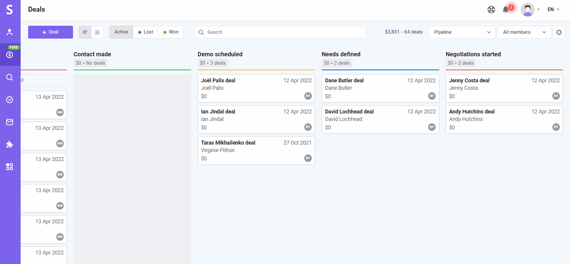 Pipeline management with Snov.io CRM