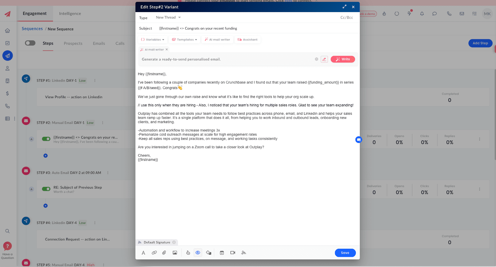captura de tela mostrando o painel da ferramenta com IA para geração de leads da Outplay