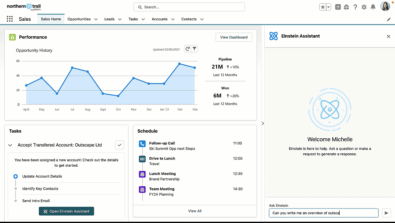 CRM intelligence AI in sales – Salesforce Einstein