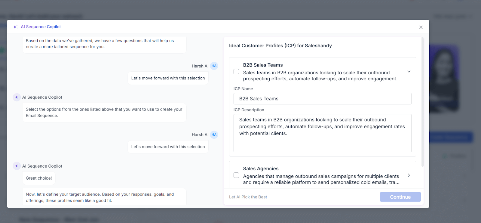 building ICP for cold outreach in Saleshandy