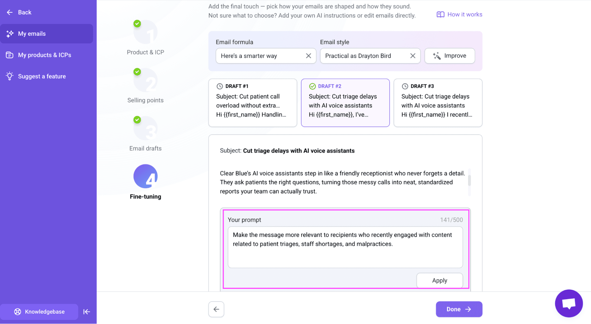 B2B outreach AI email generator