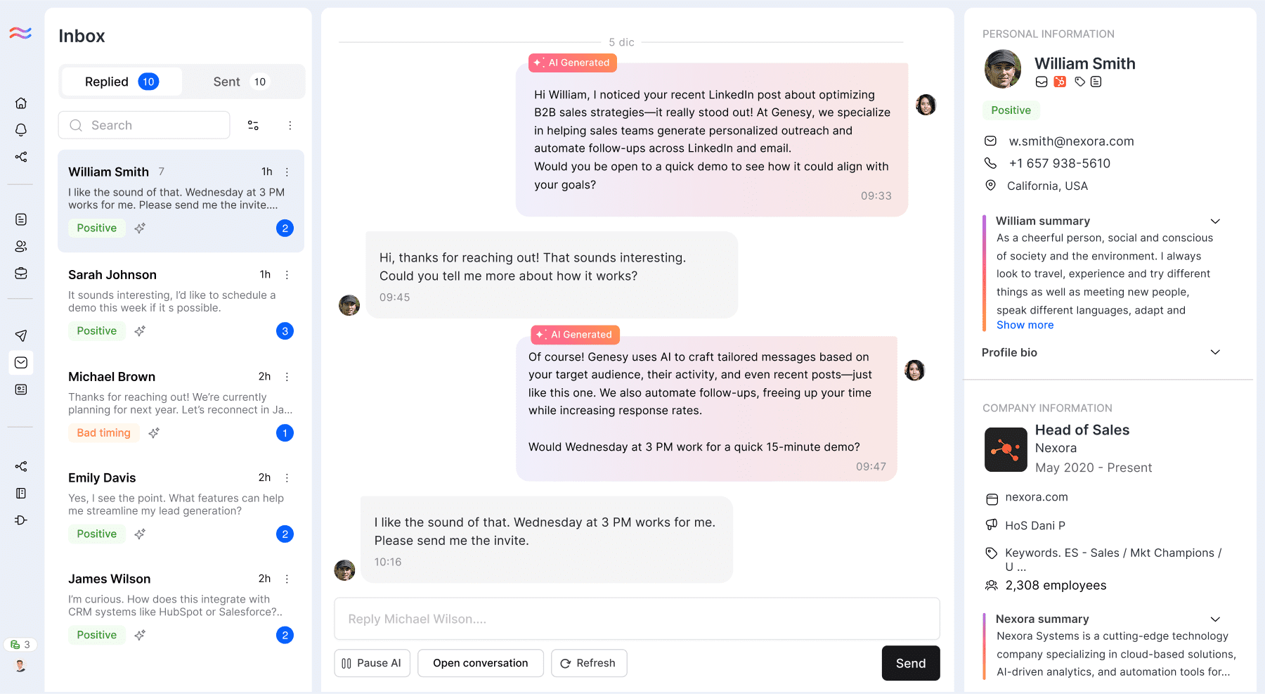  AI sales assistants – Genesy