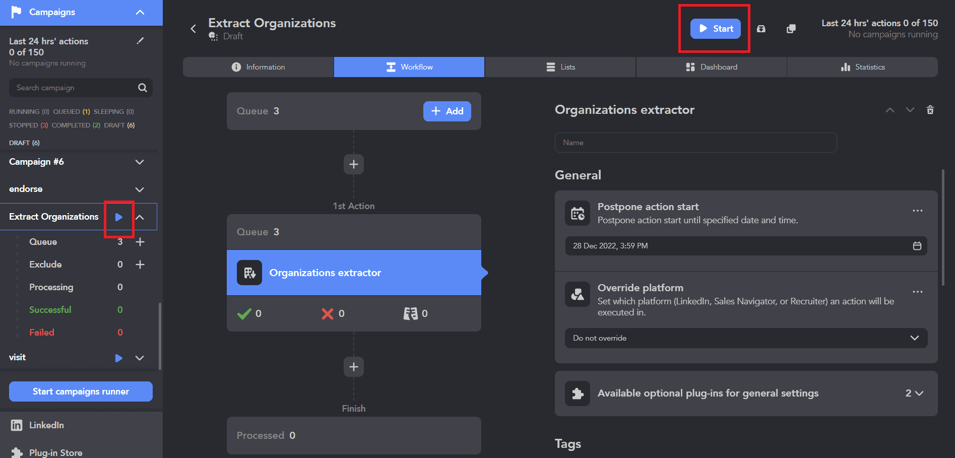 Linked Helper review exporting features