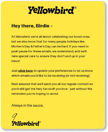 Correo de actualización de preferencias de usuario