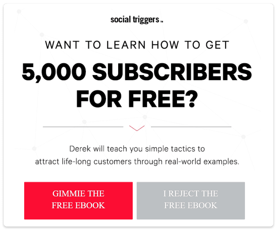 Ejemplo de un lead magnet de Social Triggers