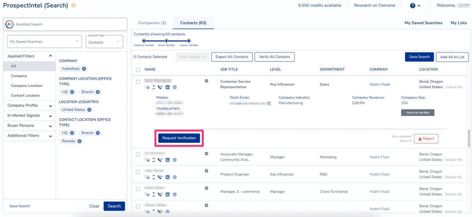 Herramienta de prospección B2B SalesIntel