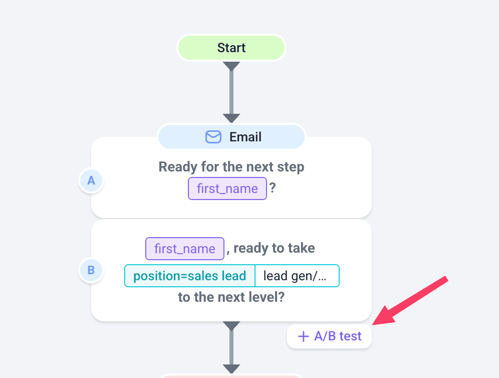 Snov.io A/B testing feature