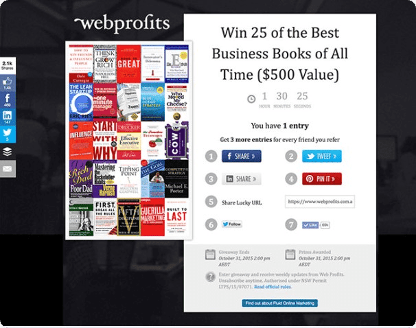 Ejemplo de concurso para capturar leads