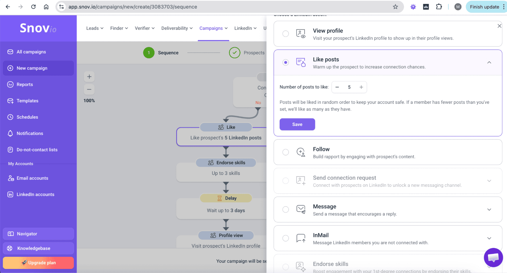 LinkedIn automation post likes