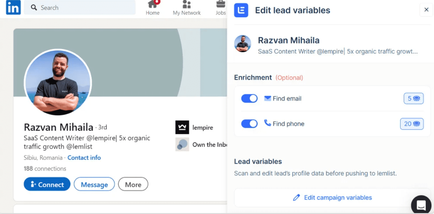 Scraping en LinkedIn con Lemlist