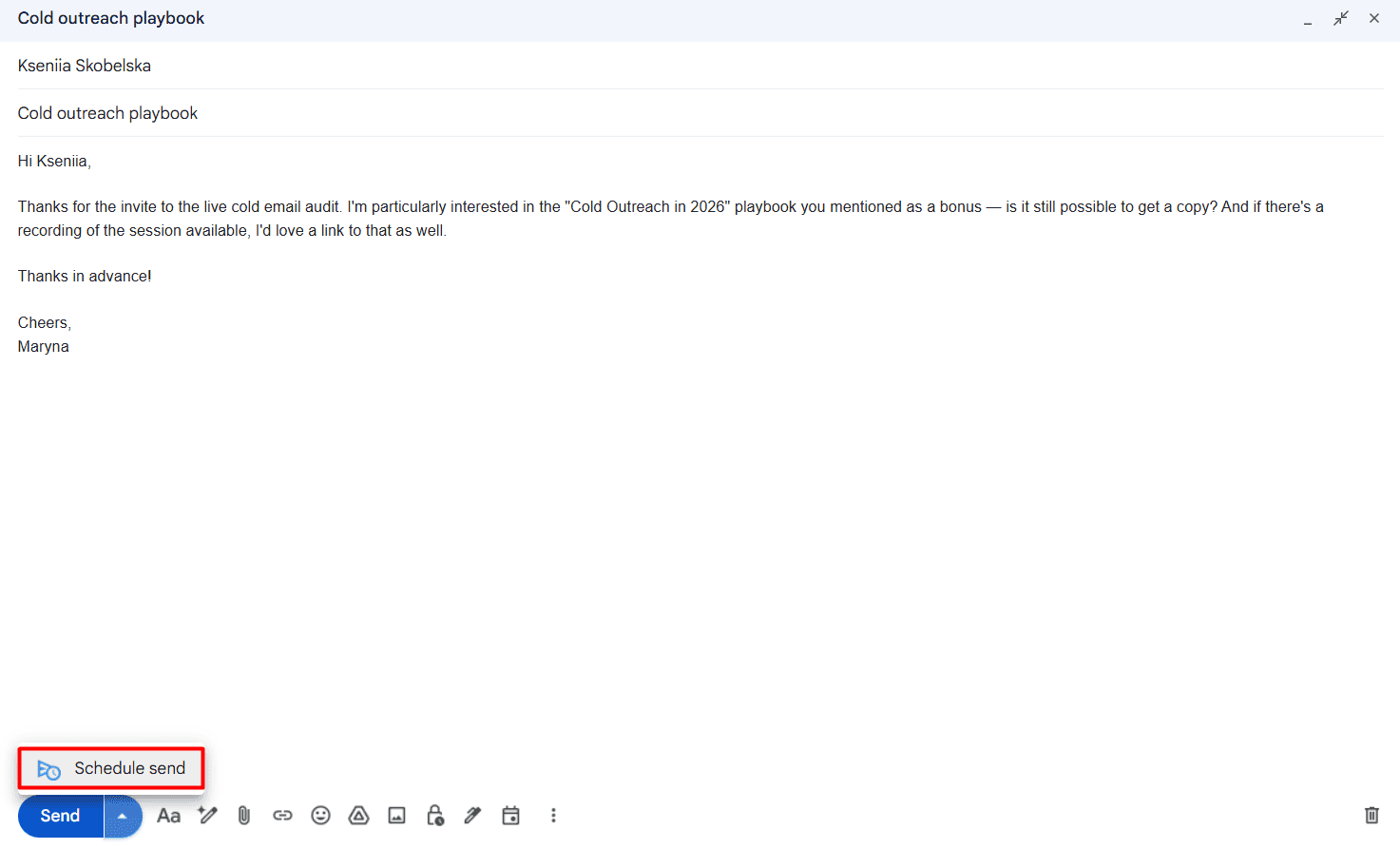 How to schedule an email in Gmail - Schedule send feature