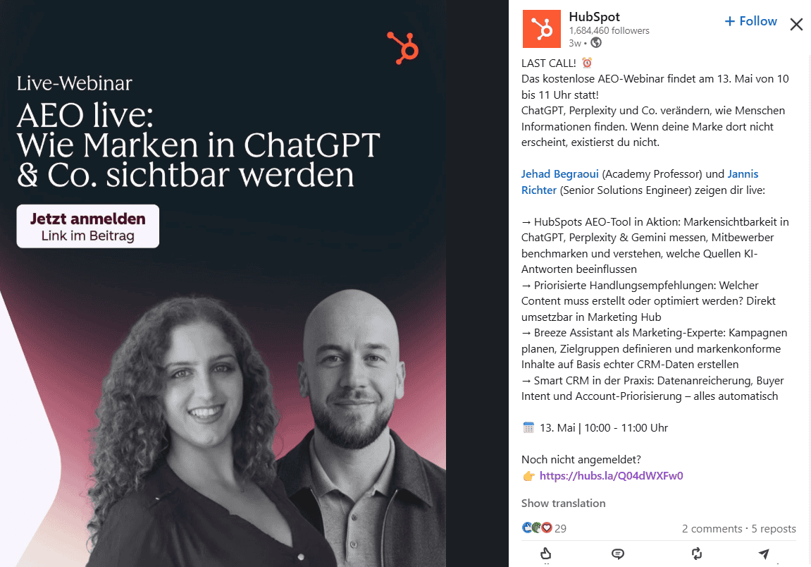 przykład lead magnetu od HubSpot