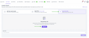 Importation LinkedIn Search de Snov.io