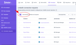 Comment retirer automatiquement les invitations LinkedIn avec Snov.io