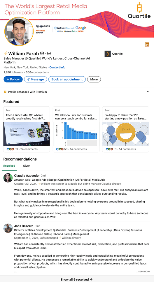 Meilleurs exemples de portfolios LinkedIn